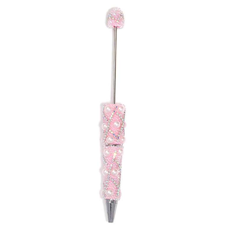Sparkly Bubble Beaded Ballpoint Pens, Cute Iridescent Chain Bead Pens with Fine Glitter Beads for Girls and DIY Crafts