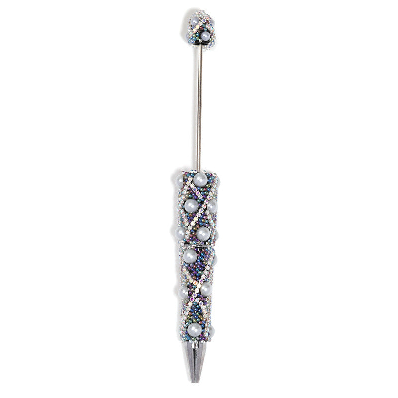 Sparkly Bubble Beaded Ballpoint Pens, Cute Iridescent Chain Bead Pens with Fine Glitter Beads for Girls and DIY Crafts