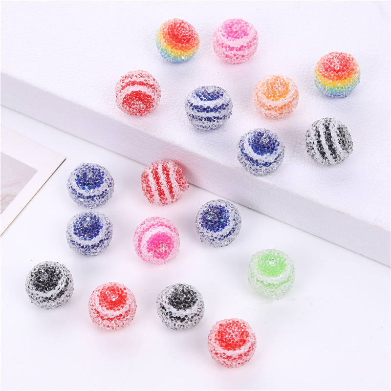 Resin Transparent Striped Candy Beads 16mm, Rainbow Chunky Bubblegum Bead, Round Sugar Beads, Loose Spacer Bead, for Adults Pens Jewelry Making DIY Bracelets Keychains Crafts (Mixed Color)
