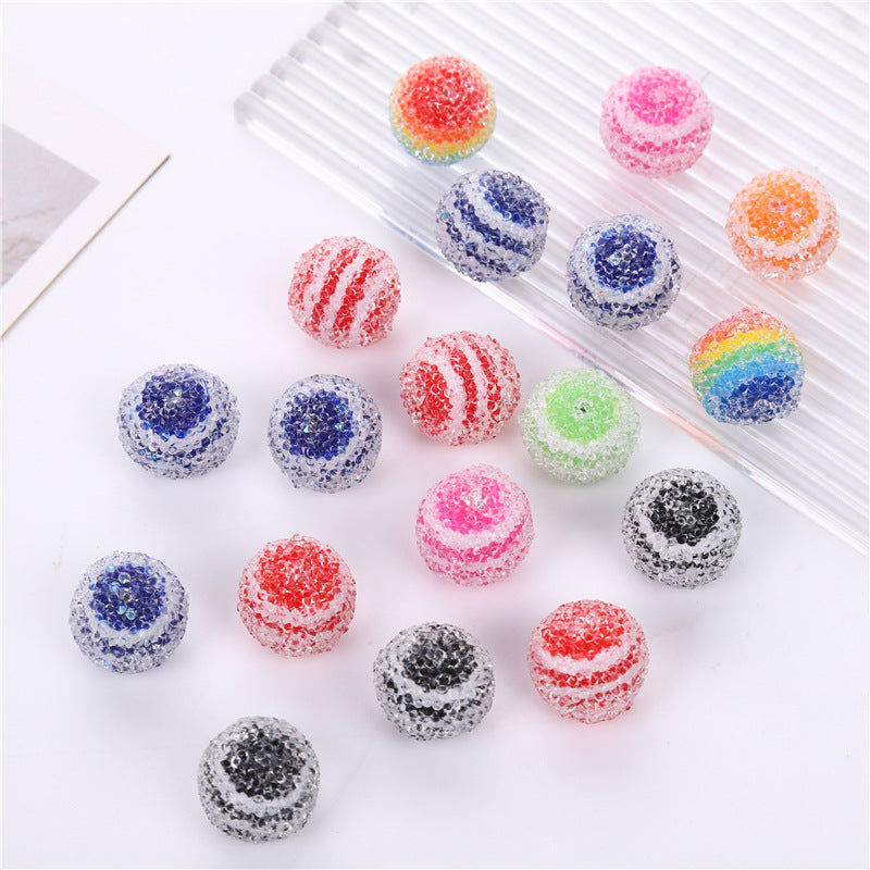 Resin Transparent Striped Candy Beads 16mm, Rainbow Chunky Bubblegum Bead, Round Sugar Beads, Loose Spacer Bead, for Adults Pens Jewelry Making DIY Bracelets Keychains Crafts (Mixed Color)
