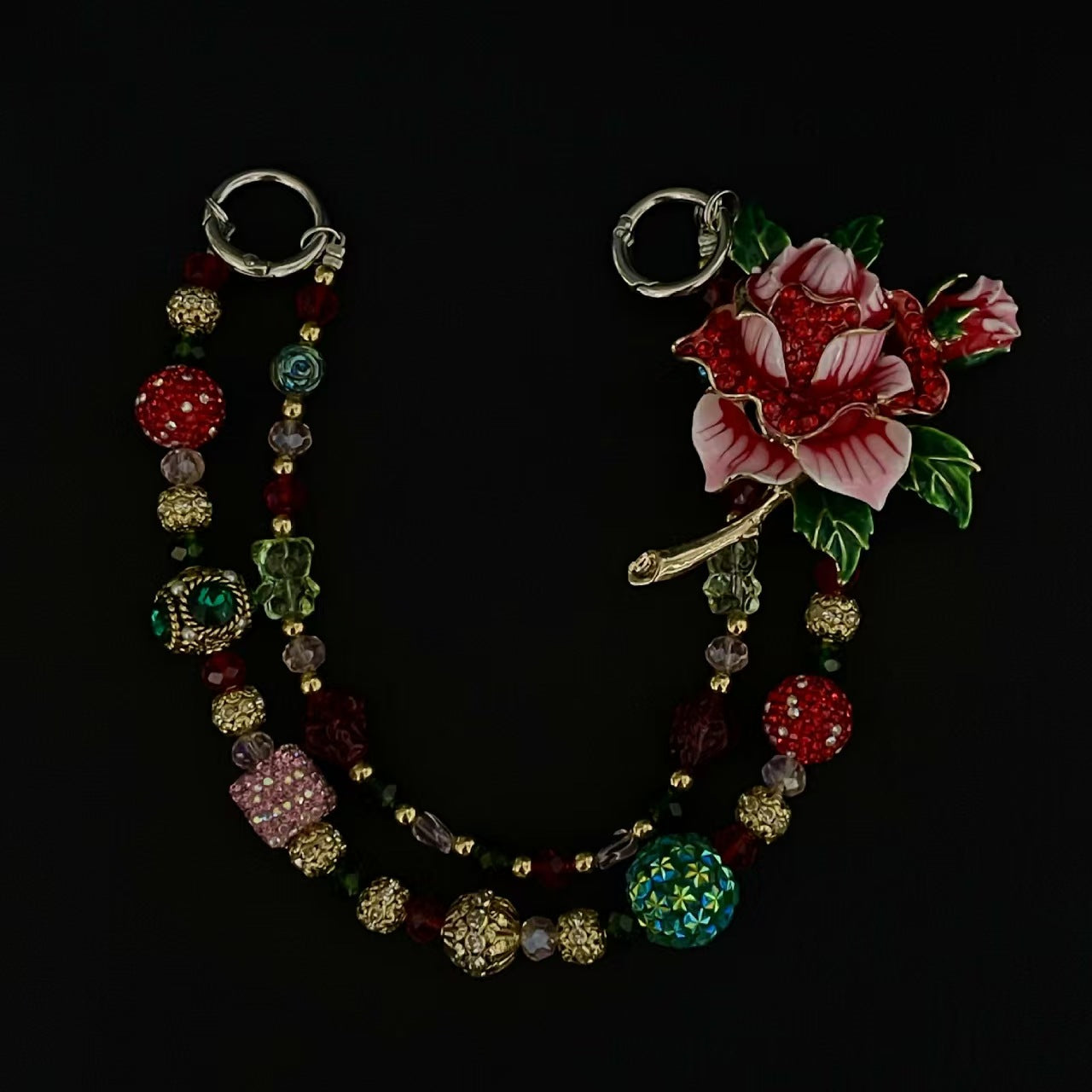 Luxury Handmade Beaded Phone Charm – Premium Rhinestone & Pearl Phone Strap（Pay $30 Deposithere, Discount automatically cut) Everything you choose in livestream please order here