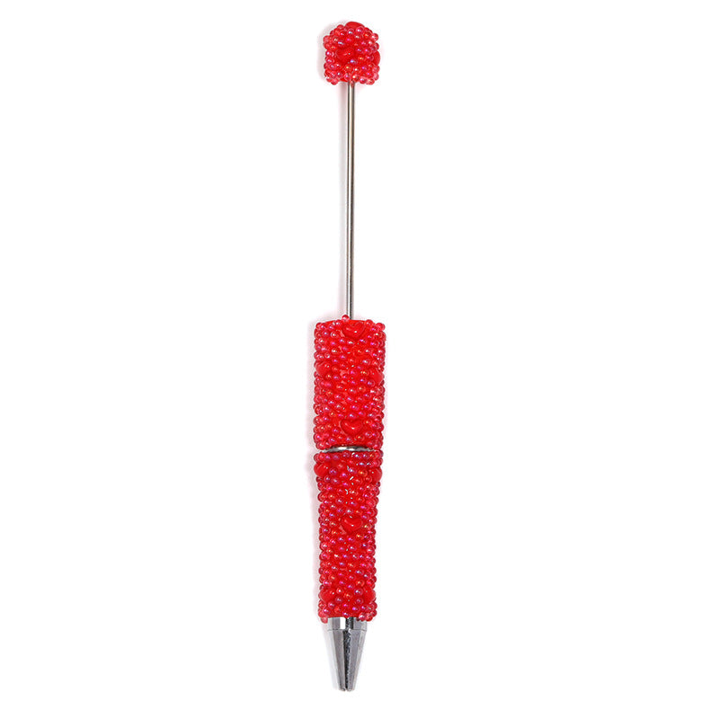 Cute Heart Bubble Beaded Ballpoint Pens, Sparkly Rhinestone Bead Pens with Fashionable DIY Beads for Girls and Craft Lovers
