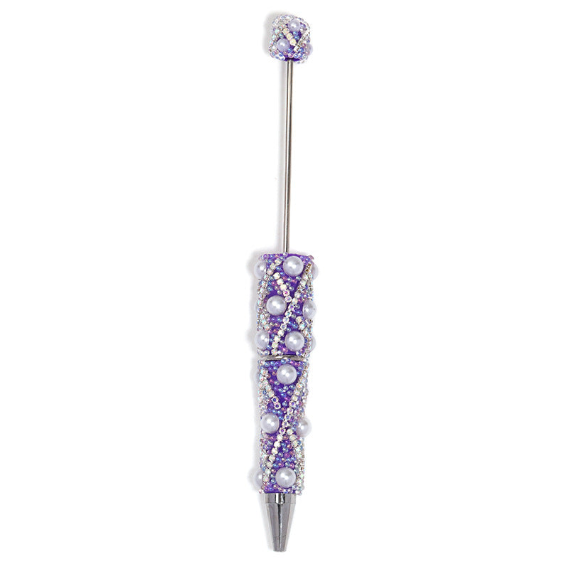 Sparkly Bubble Beaded Ballpoint Pens, Cute Iridescent Chain Bead Pens with Fine Glitter Beads for Girls and DIY Crafts