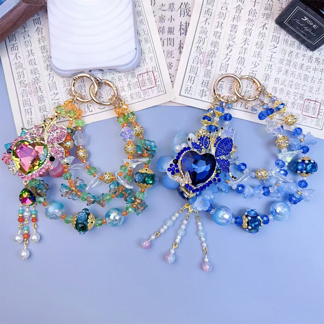 Luxury Handmade Beaded Phone Charm – Premium Rhinestone & Pearl Phone Strap（Pay $30 Deposithere, Discount automatically cut) Everything you choose in livestream please order here
