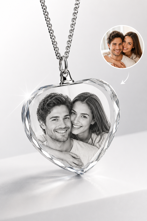 3D Crystal Photo, Personalized Necklace Gift, Custom Mothers Day Gifts for Mom, Women, Wife