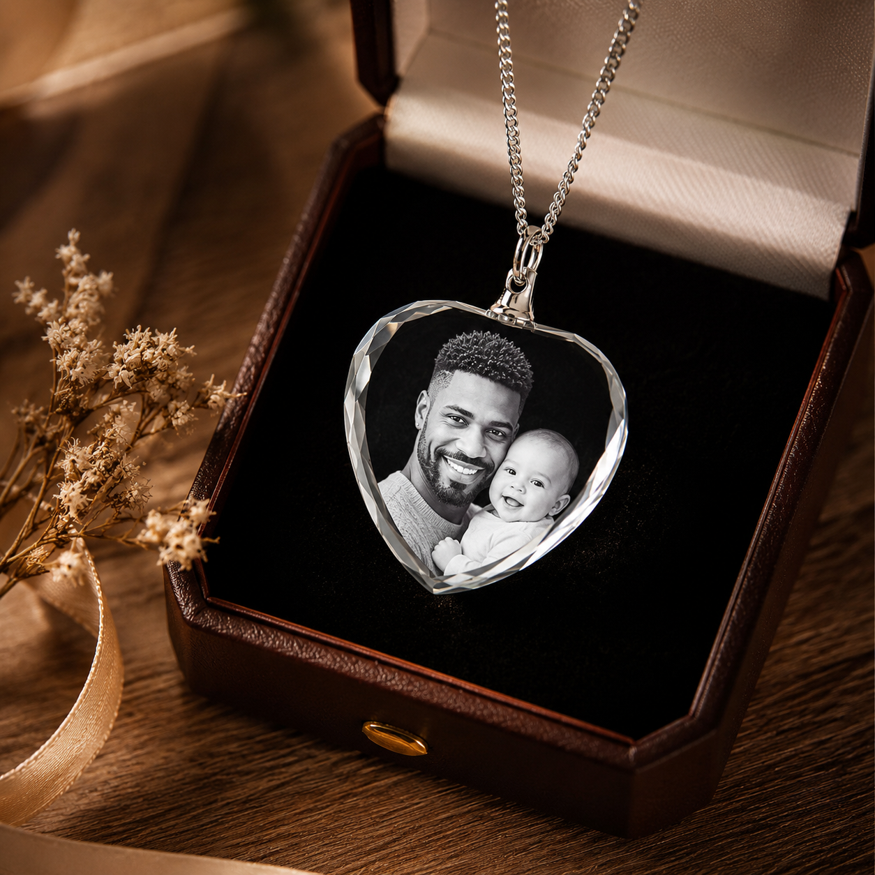 3D Crystal Photo, Personalized Necklace Gift, Custom Mothers Day Gifts for Mom, Women, Wife