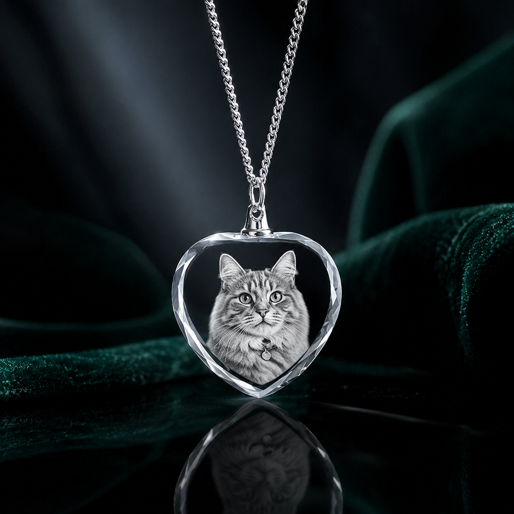 3D Crystal Photo, Personalized Necklace Gift, Custom Mothers Day Gifts for Mom, Women, Wife