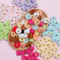 100PCS Fluffy Faux Fur Pom Poms Beads Mixed Color Soft Fuzzy Puff Spacer Beads for DIY Pens Jewelry Bracelet Garland Headband Keychain Handicrafts Craft Accessories Gift Supplies