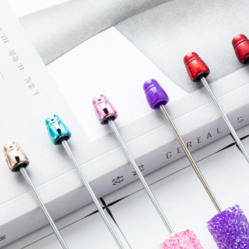 Creative DIY Sugar Beaded Ballpoint Pens, Sparkly Rhinestone Bead Pens with Colorful Beads for Girls and Craft Projects