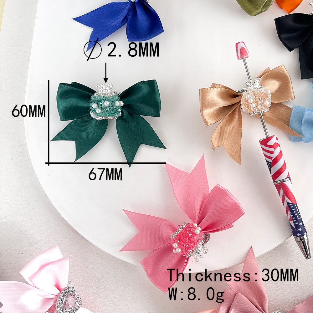 Fashion Crown & Sugar Bow Beads, DIY Phone Charm and Beaded Pen Accessories for Handmade Jewelry Crafts