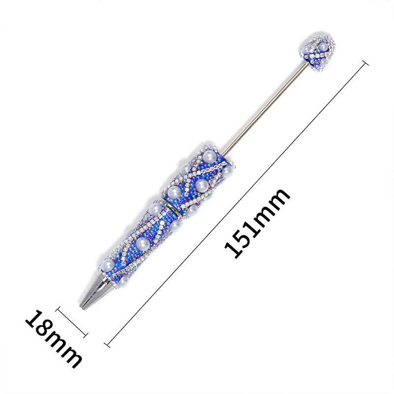 Sparkly Bubble Beaded Ballpoint Pens, Cute Iridescent Chain Bead Pens with Fine Glitter Beads for Girls and DIY Crafts