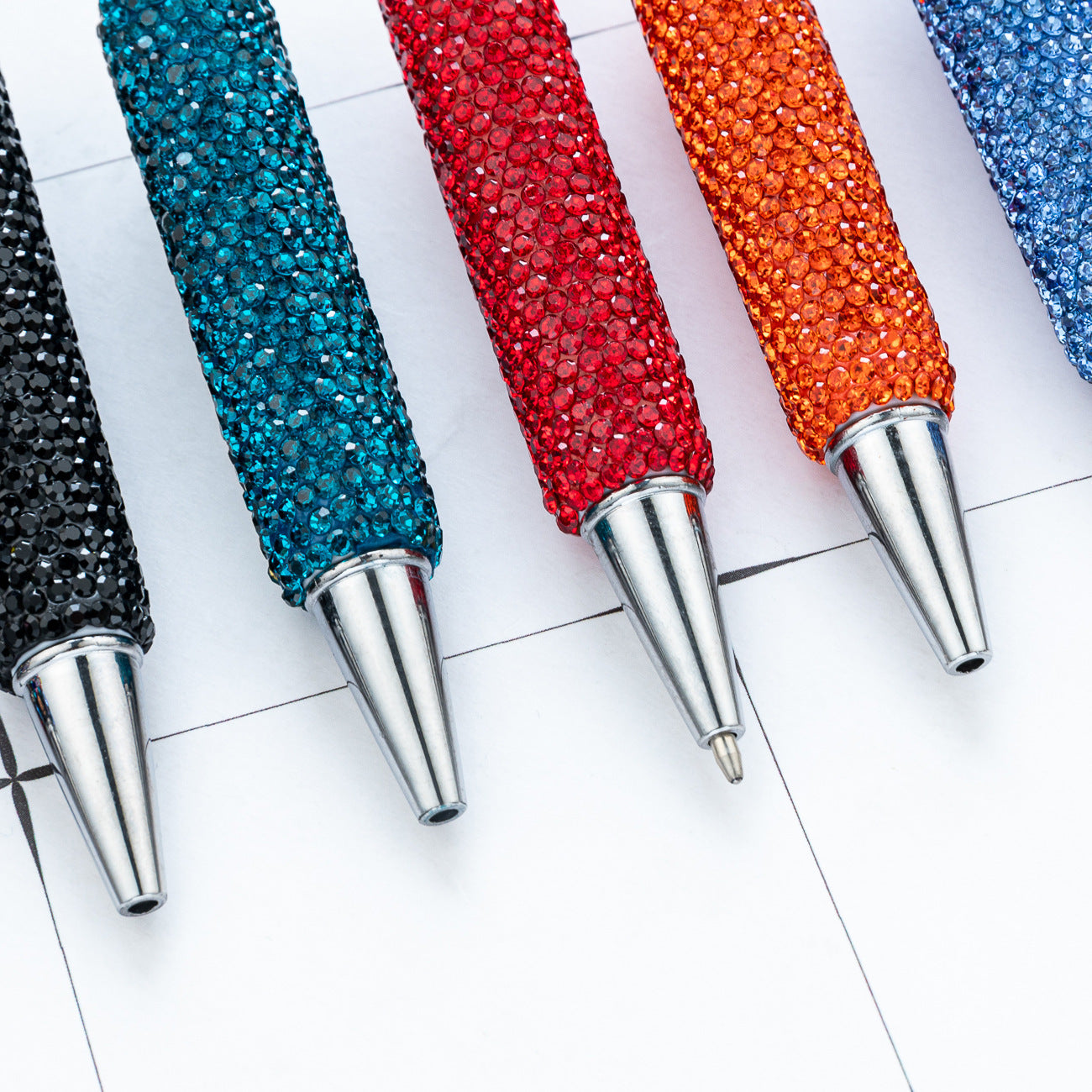 Creative DIY Full-Diamond Beaded Ballpoint Pen, Multicolor Plastic Beaded Pen, Handmade Diamond-Embedded Beaded Pen