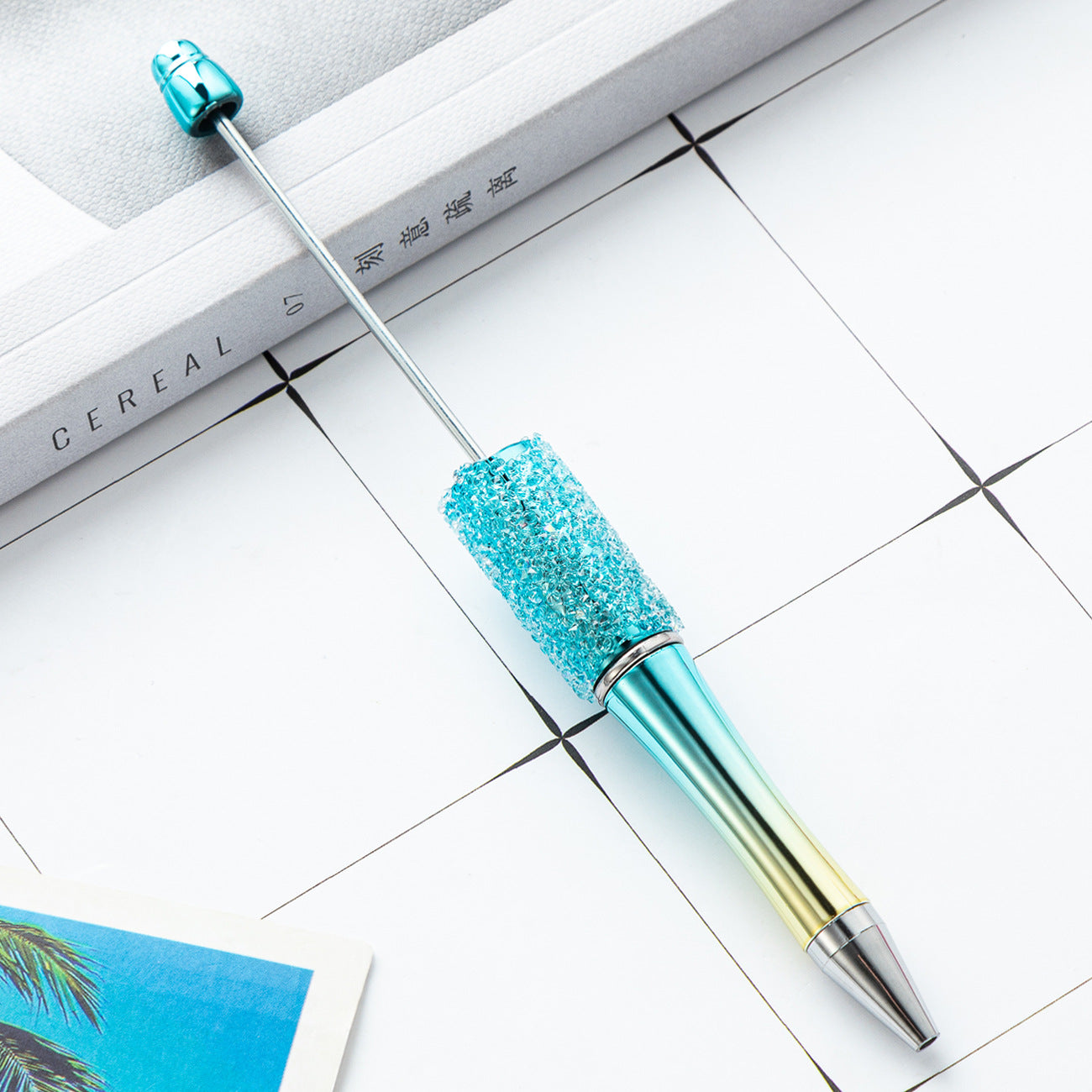 Creative DIY Sugar Beaded Ballpoint Pens, Sparkly Rhinestone Bead Pens with Colorful Beads for Girls and Craft Projects