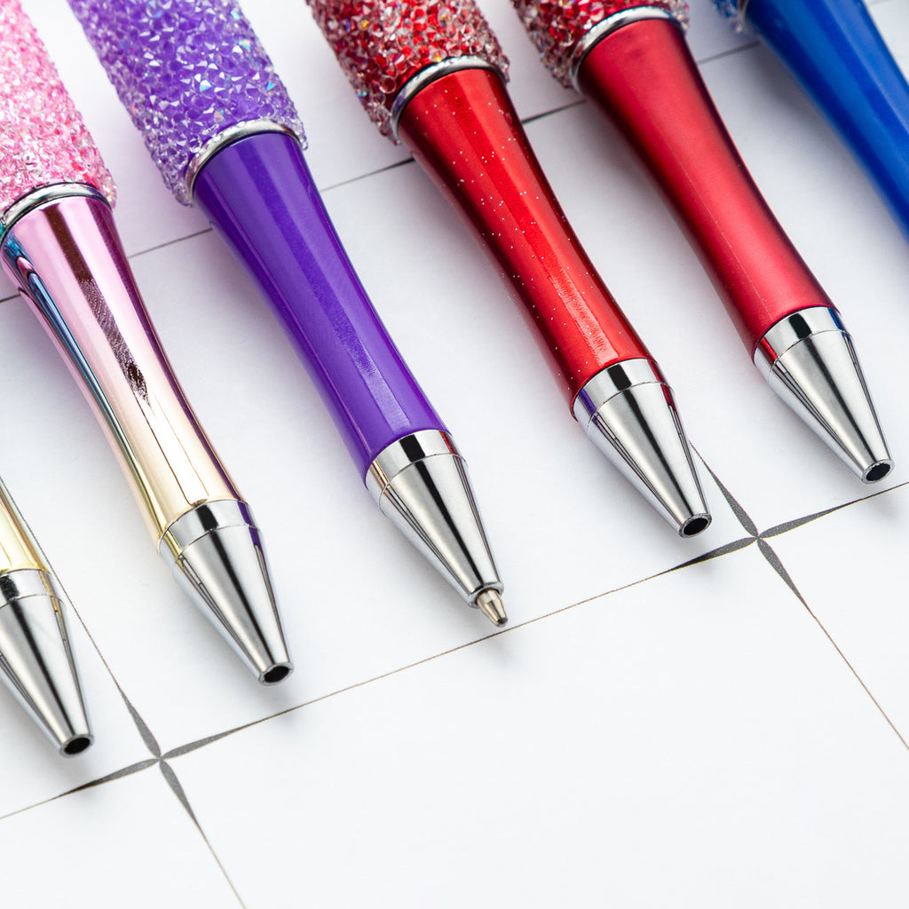 Creative DIY Sugar Beaded Ballpoint Pens, Sparkly Rhinestone Bead Pens with Colorful Beads for Girls and Craft Projects