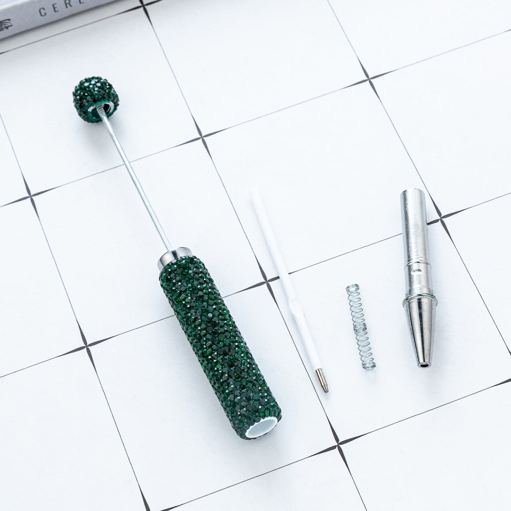 Creative DIY Full-Diamond Beaded Ballpoint Pen, Multicolor Plastic Beaded Pen, Handmade Diamond-Embedded Beaded Pen