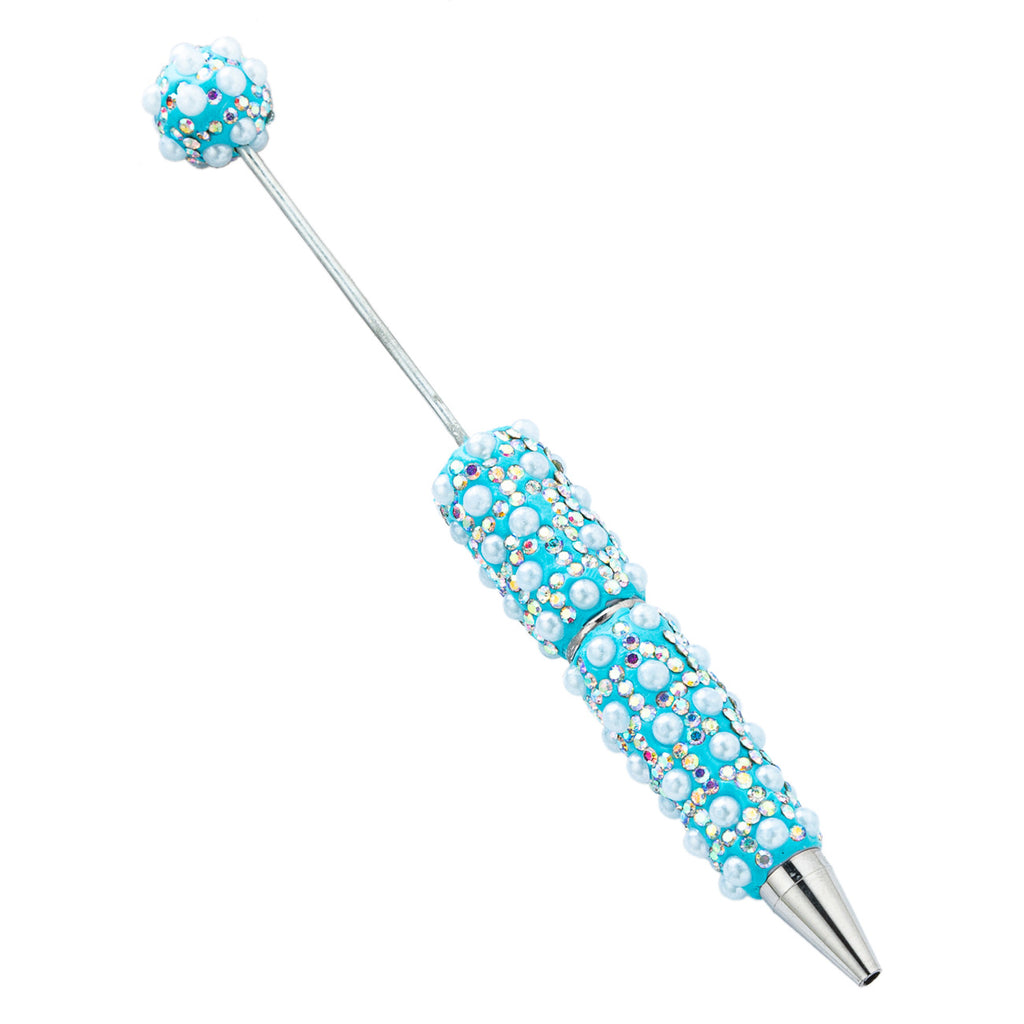 DIY Pearl Beaded Ballpoint Pens, Handmade Rhinestone Bead Pens with Colorful Spinning Beads for Girls and Craft Lovers