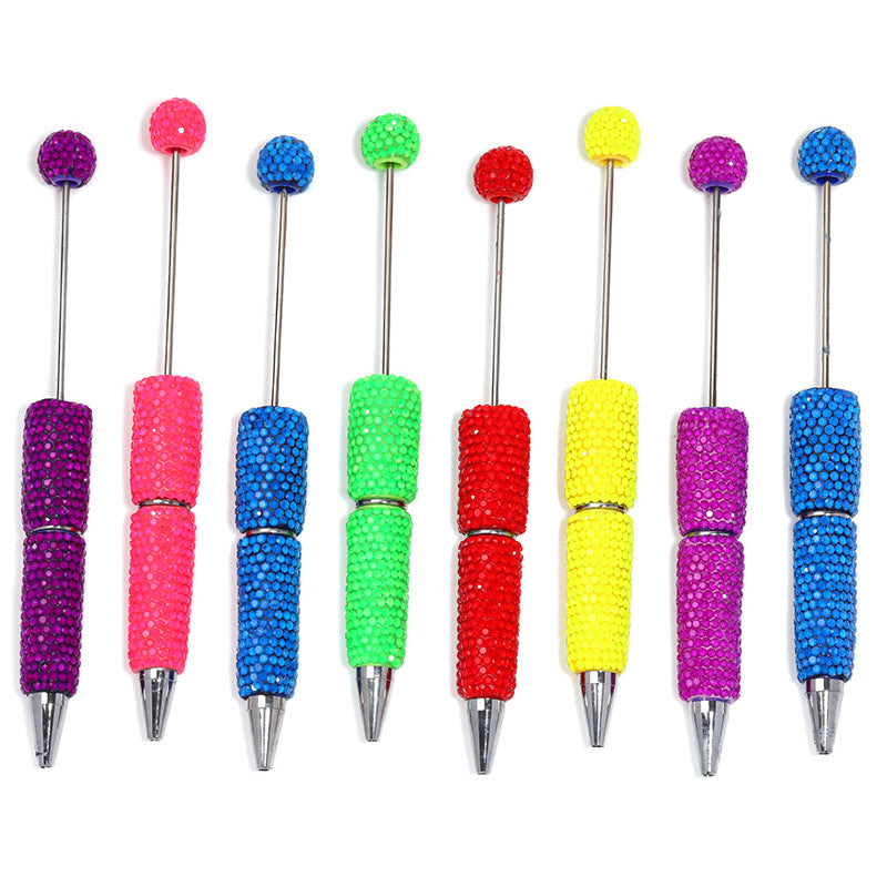 Creative DIY Sugar Beaded Ballpoint Pens, Sparkly Rhinestone Bead Pens with Colorful Beads for Girls and Craft Projects