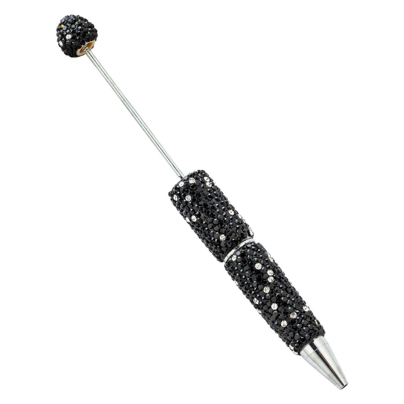 Colorful DIY Rhinestone Beaded Ballpoint Pens, Handmade Sparkly Plastic Bead Pens for Girls and Craft Projects