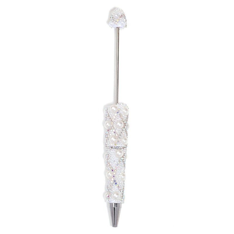 Sparkly Bubble Beaded Ballpoint Pens, Cute Iridescent Chain Bead Pens with Fine Glitter Beads for Girls and DIY Crafts