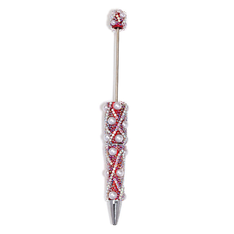Sparkly Bubble Beaded Ballpoint Pens, Cute Iridescent Chain Bead Pens with Fine Glitter Beads for Girls and DIY Crafts