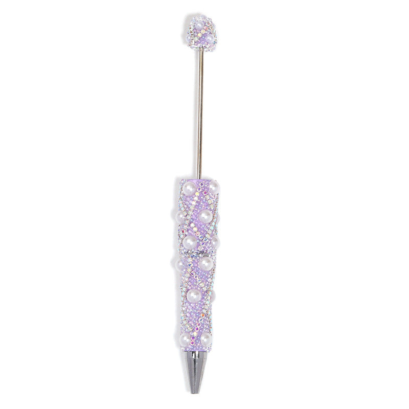 Sparkly Bubble Beaded Ballpoint Pens, Cute Iridescent Chain Bead Pens with Fine Glitter Beads for Girls and DIY Crafts